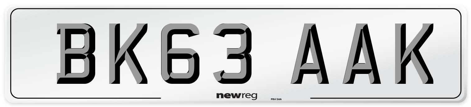 BK63 AAK Number Plate from New Reg